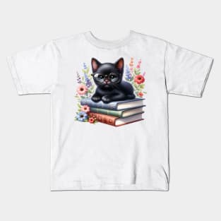 Bombay Cat And Books Kids T-Shirt